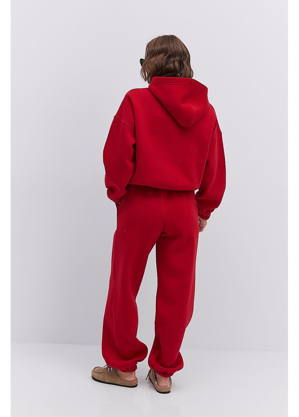 Спортивний жіночий костюм з худі світло-бежевий з принтом California Arjen (364967551)