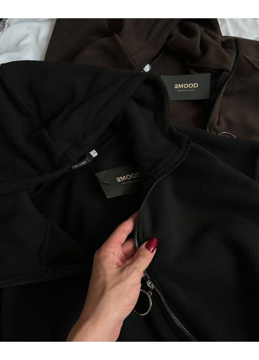 Жіночий флісовий комбінезон Avanti комбінезон-брюки однотонний чорний повсякденний фліс