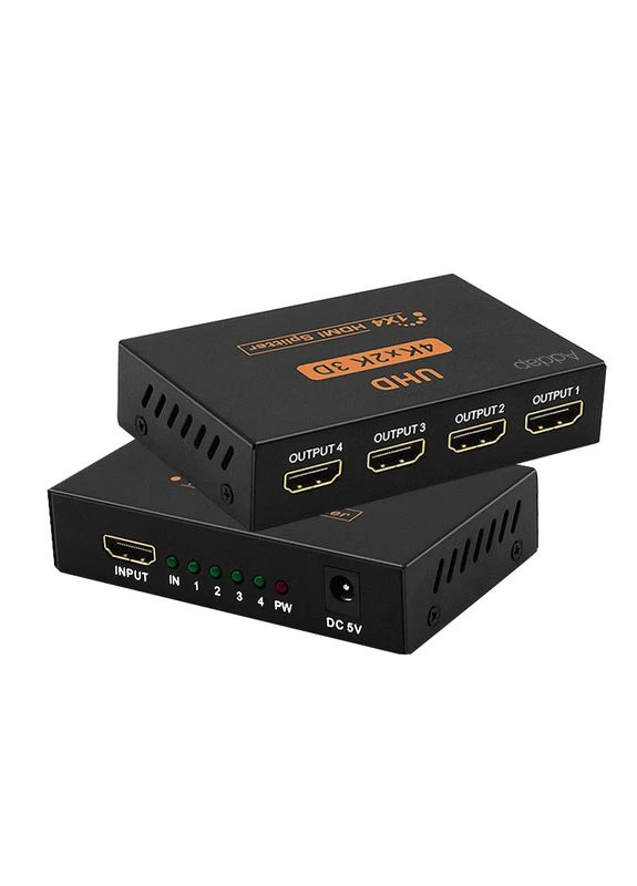 Активний HDMI розгалужувач на 4 порти HVS-02, чотирьохнаправлений відео сплітер 4К Addap (375460897)
