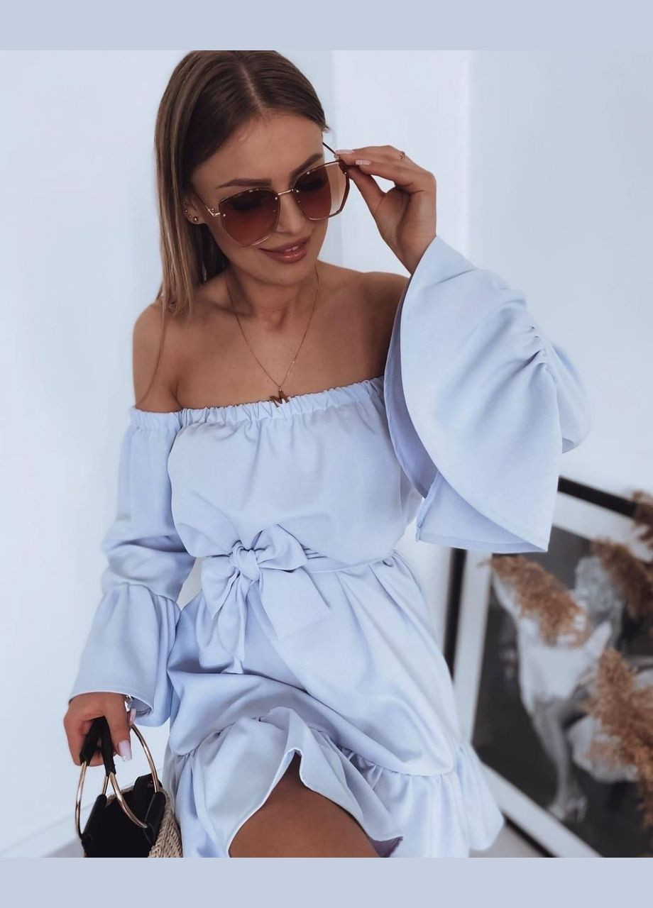 Голубое кэжуал платье N.Family однотонное