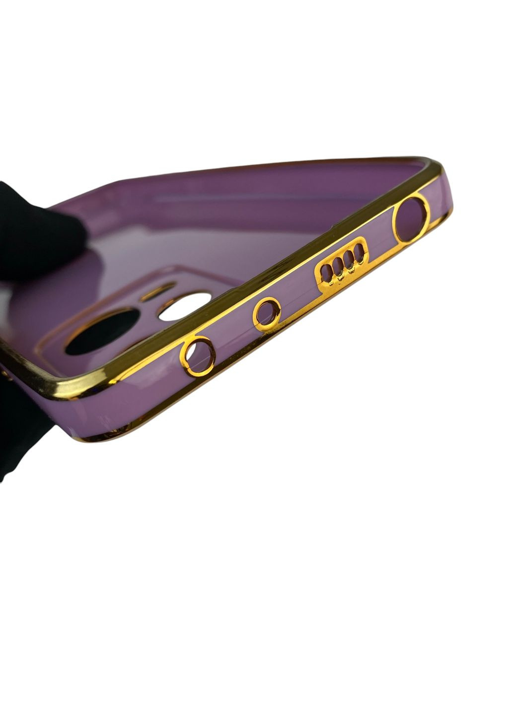 Чохол для Redmi Note 12 Pro 5G з кільцем MagSafe із золотою окантовкою на сяомі редмі нот 12 про чорничний gs1 Xiaomi (366230547)