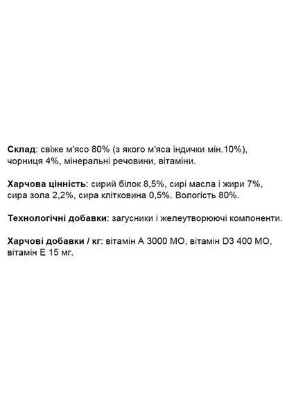 Вологий корм для собак Dog Wet Fruit індичка з чорницею 0.1 кг (000025657) Monge (366653073)