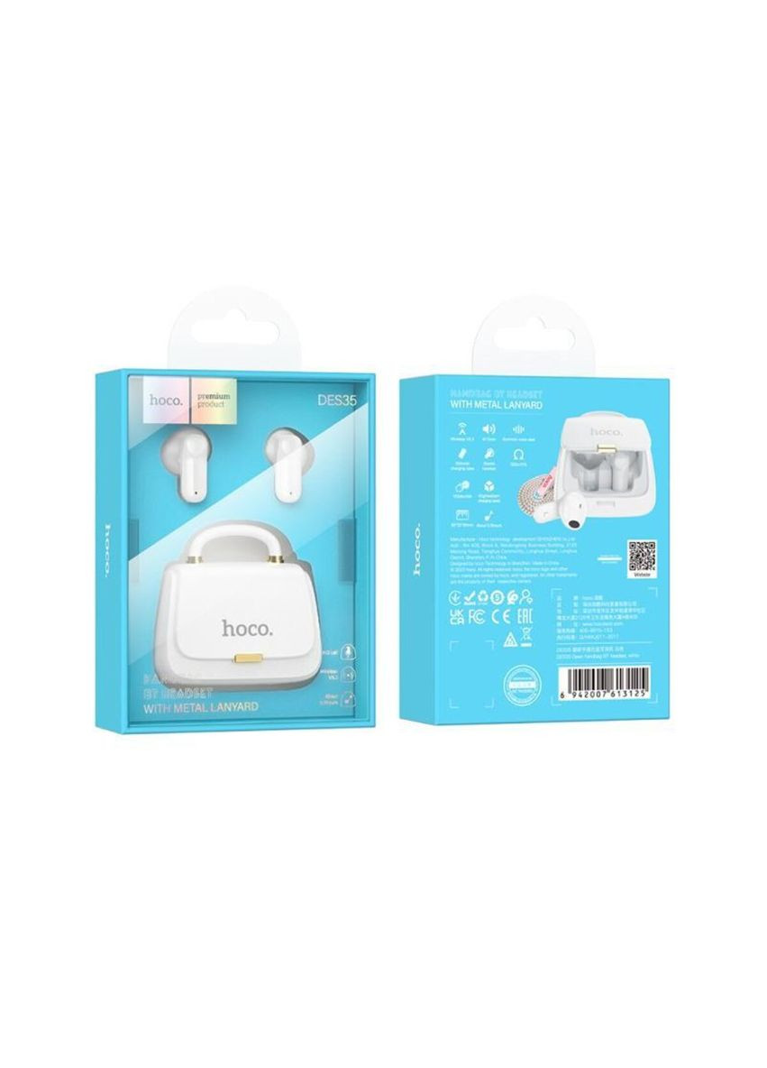 Бездротові навушники Dawn handbag BT headset White Hoco DES35 (340277631)