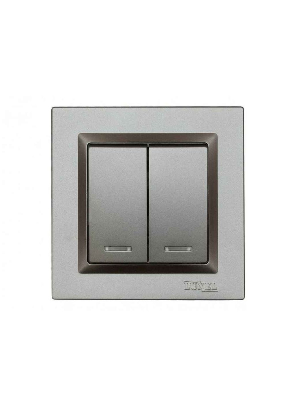 Вимикач подвійний з підсвічуванням JAZ Luxel (362715122)