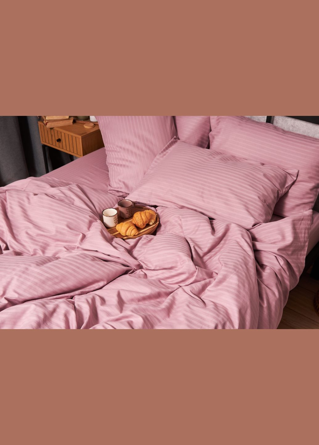 Комплект постельного белья Satin Stripe полуторный 143х210 наволочки 2х50х70 (MS-820003551) Moon&Star Stripe Candy (288043780)