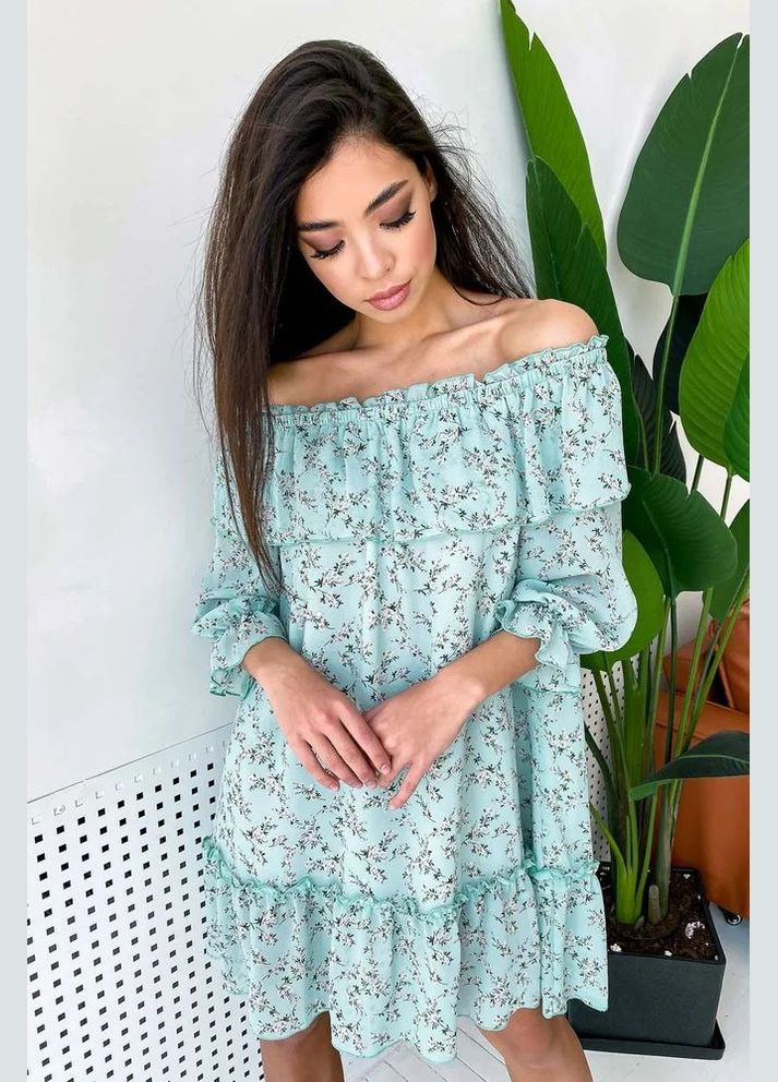 Блакитна повсякденний, кежуал сукня Seventeen з квітковим принтом