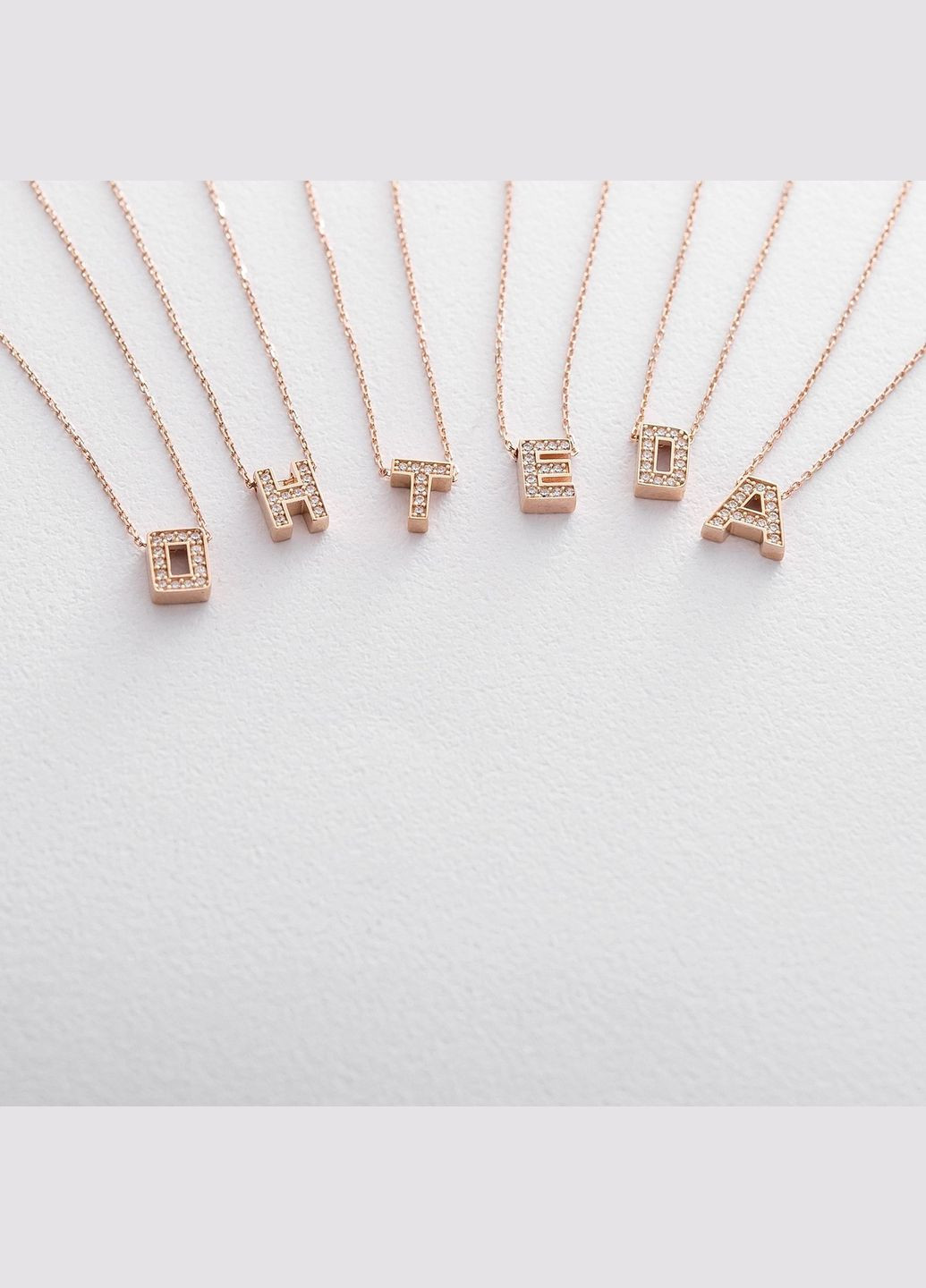 Золоте кольє з літерою К (фіаніти) к01255К 40 Oniks (264644144)