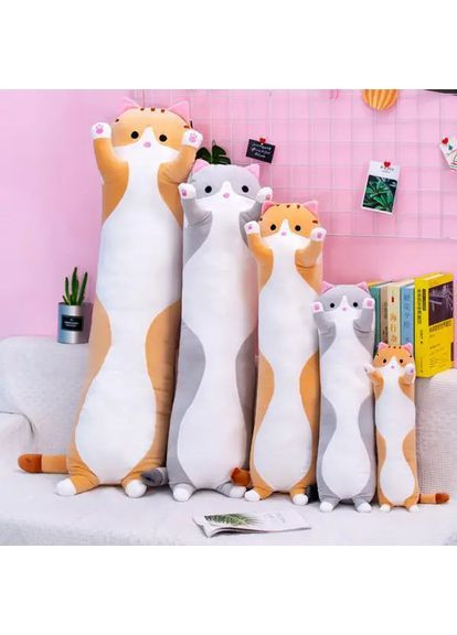 Мягкая игрушка кот батон 70см серый No Brand (369728261)