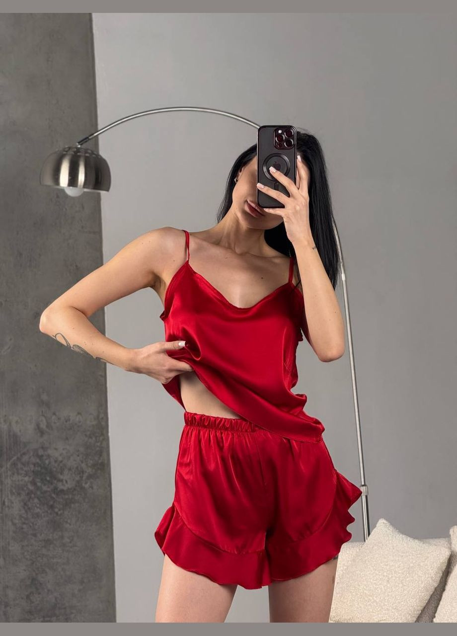 Красная женская пижама тройка Avanti