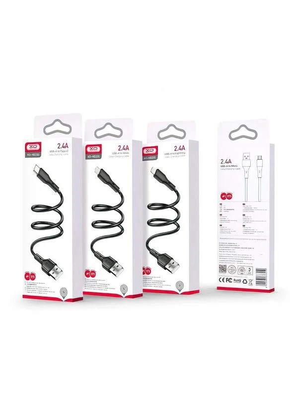 Кабель USB Lightning Quick Charge 2.4A силіконовий 1м No Brand (400938399)