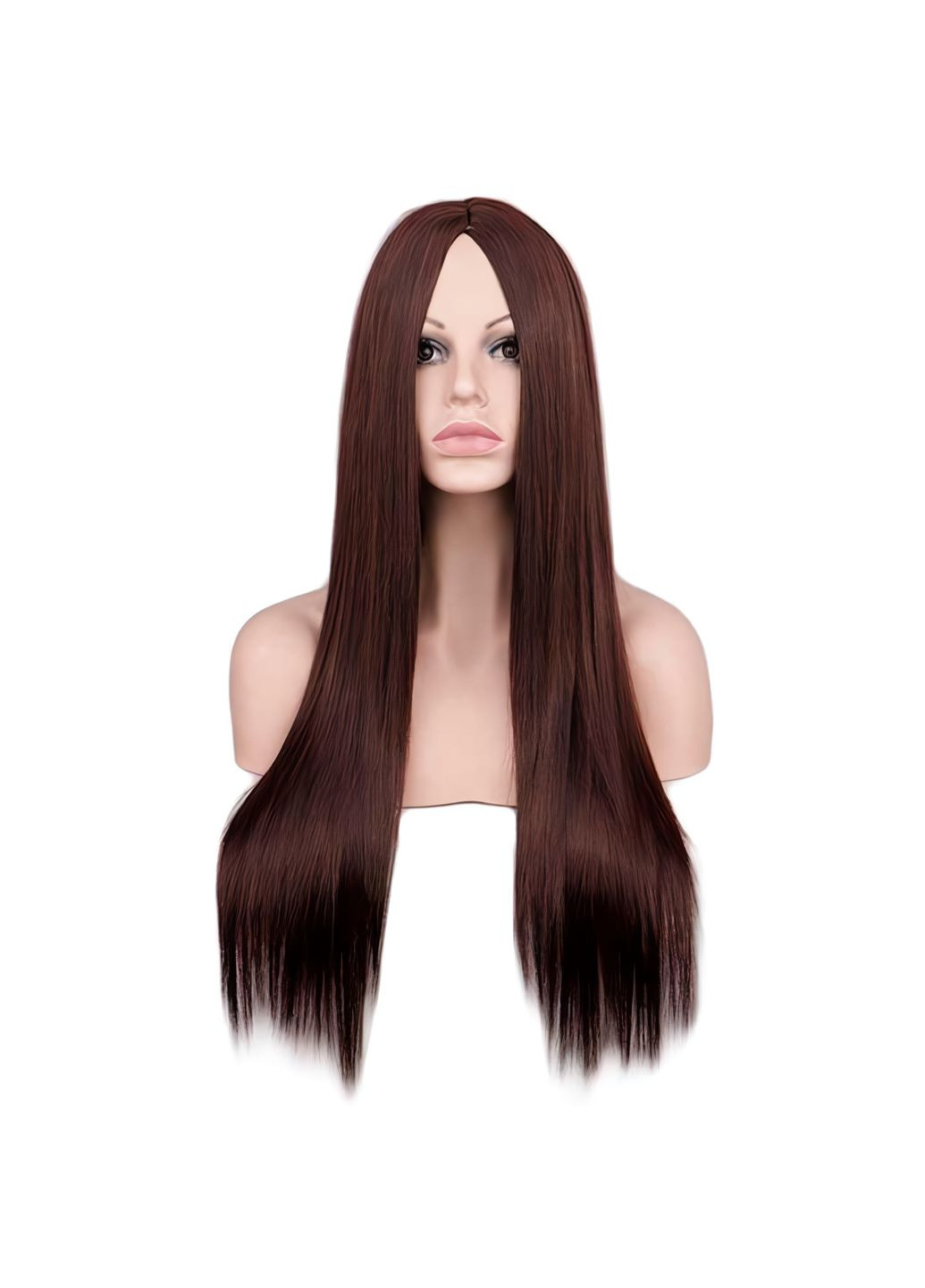 Ровный аниме парик без челки "Шатенка" 70 см Каштановый No Brand (369667827)