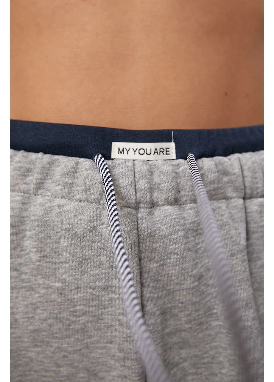 Спортивные штаны с двойным поясом - серый цвет Lurex (388092764)