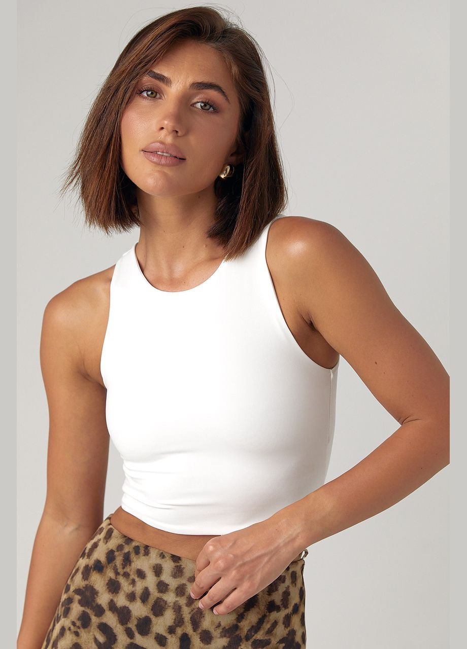 Однотонный кроп-топ из эластичной ткани Lurex (346493809)