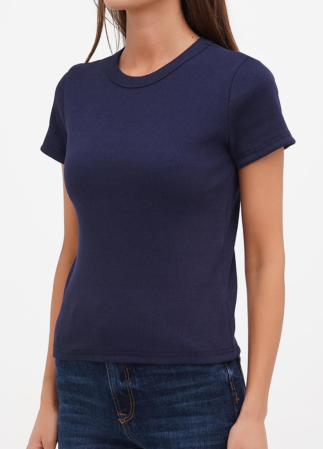 Жіноча облягаюча футболка з трикотажного рубчика для повсякденного носіння (hb600456) HiBrand - (346241360)