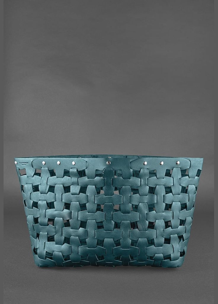 Кожаная женская плетеная сумка Пазл Xl зеленая Krast (A-026675) BlankNote (327874169)