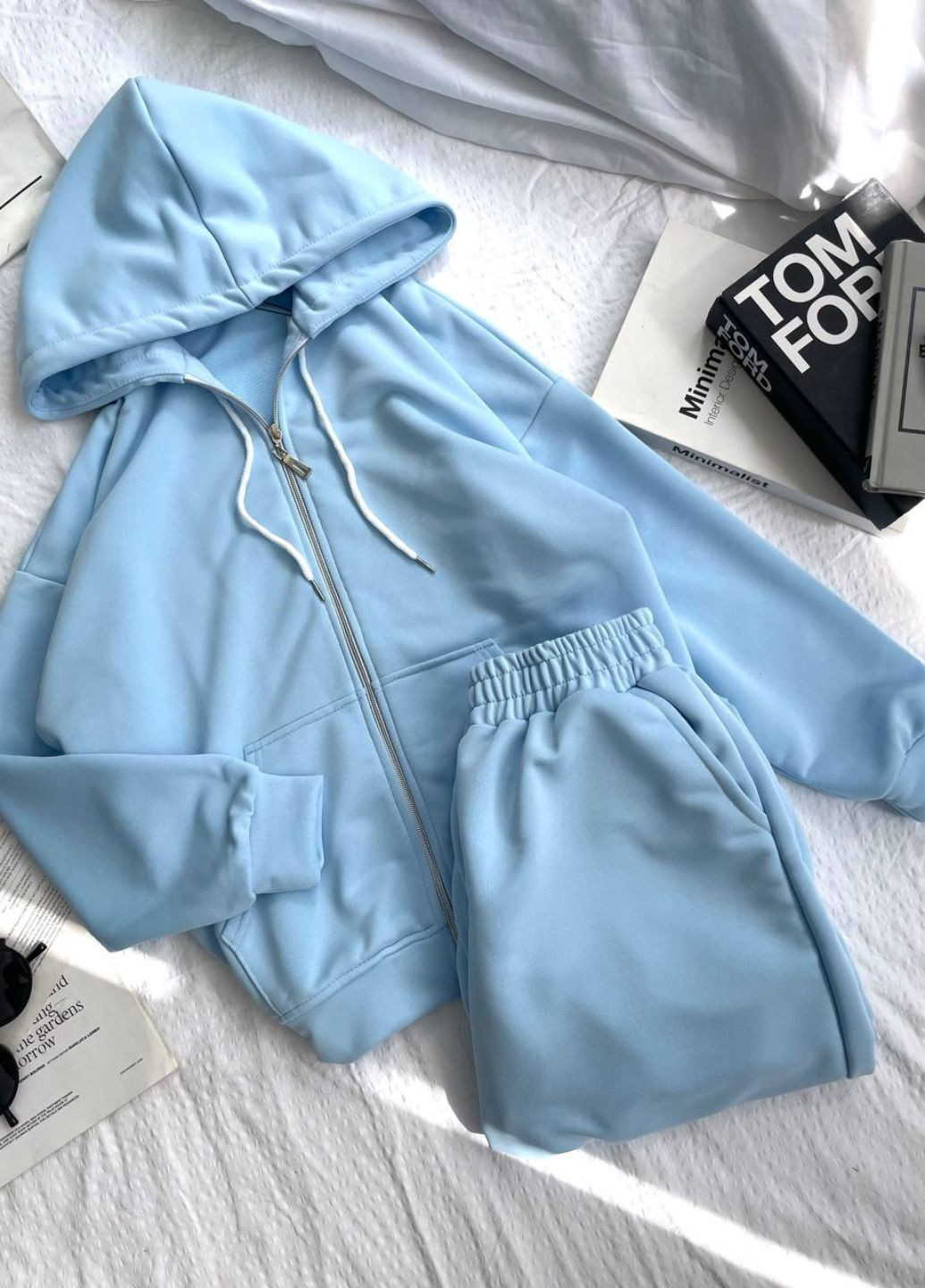 Базовий повсякденний демісезонний костюм двійка: худі на блискавці + штани з затяжками Tik-Tak (360899256)