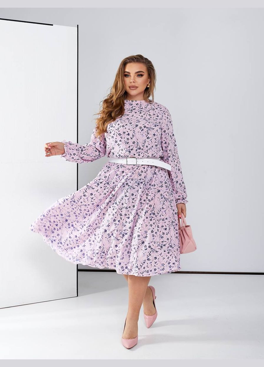 Фиолетовое женское свободное платье из софта цвет фиолетовый р.42/46 450388 New Trend