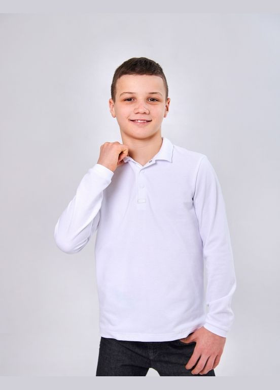 Футболка-поло (довгий рукав) Білий Smil (297365087)