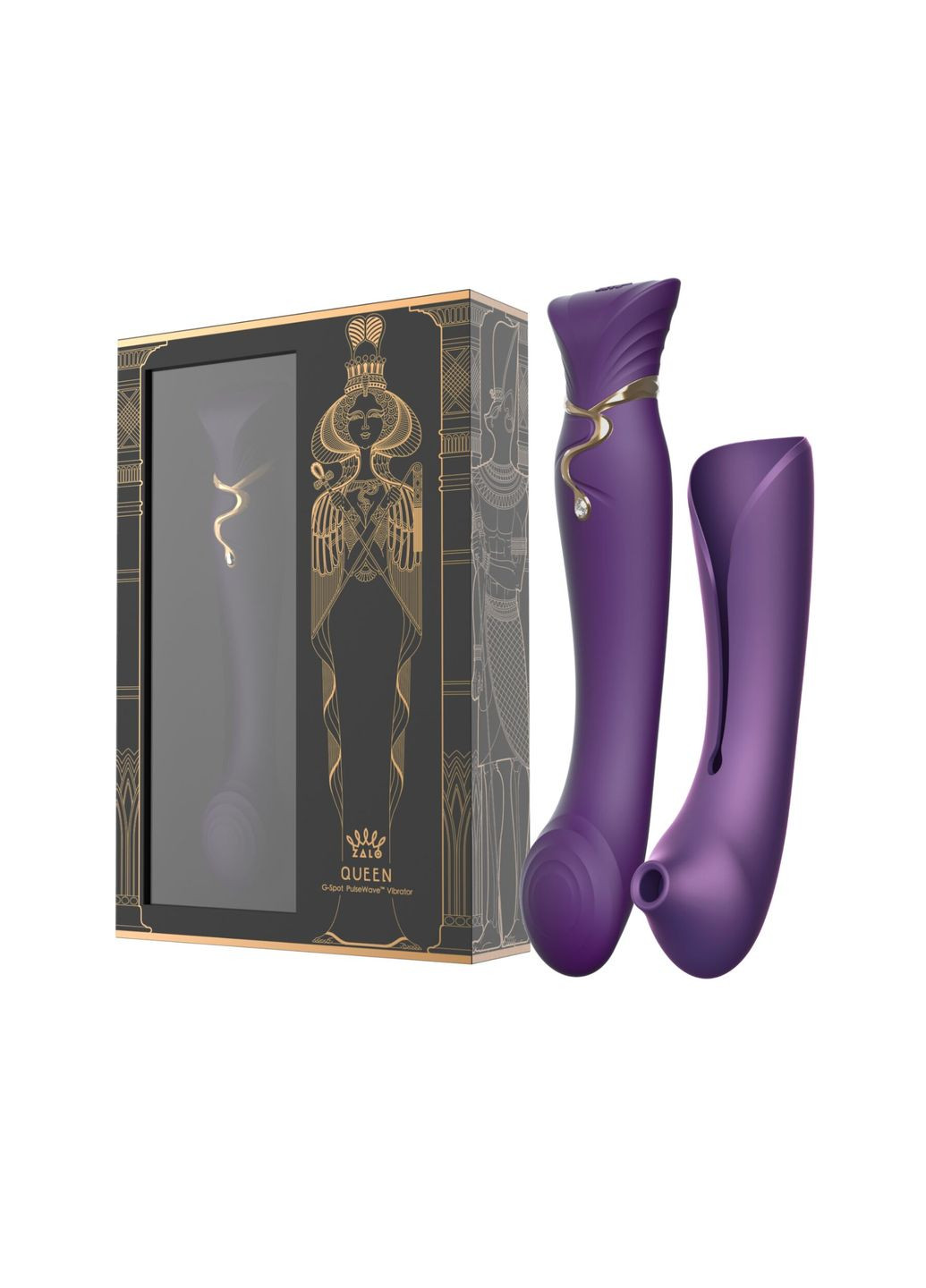 Смартвибратор 3в1 — Queen Twilight Purple, пульсивная жемчужина и вакуум, кристалл Swarovski Zalo (296627044)