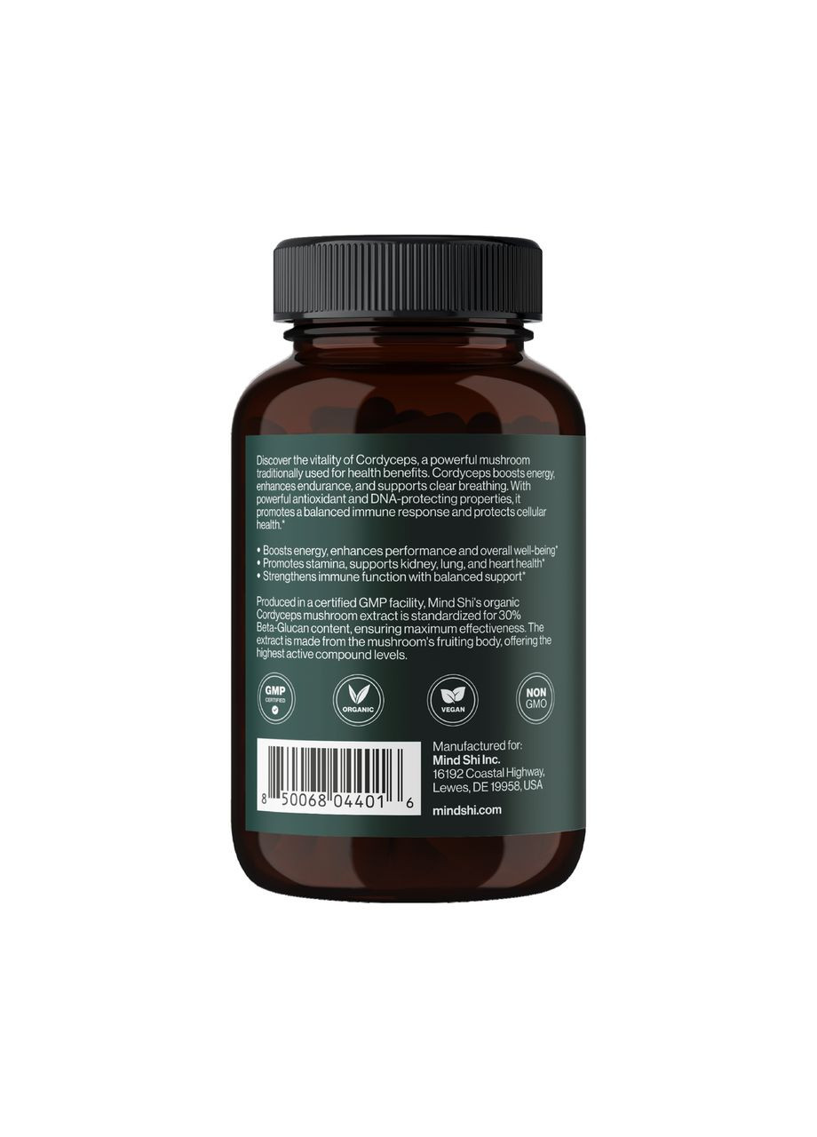 Cordyceps Mushroom 1000 mg - 60 vegcaps Mind Shi (369396441)