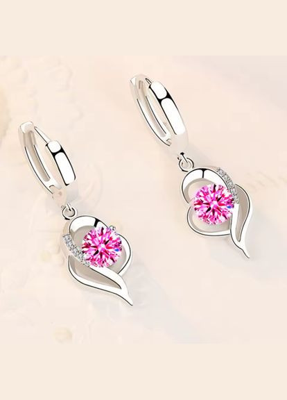 Серьги женские с серебряным покрытием и вставкой. Бижутерия No Brand (315765335)