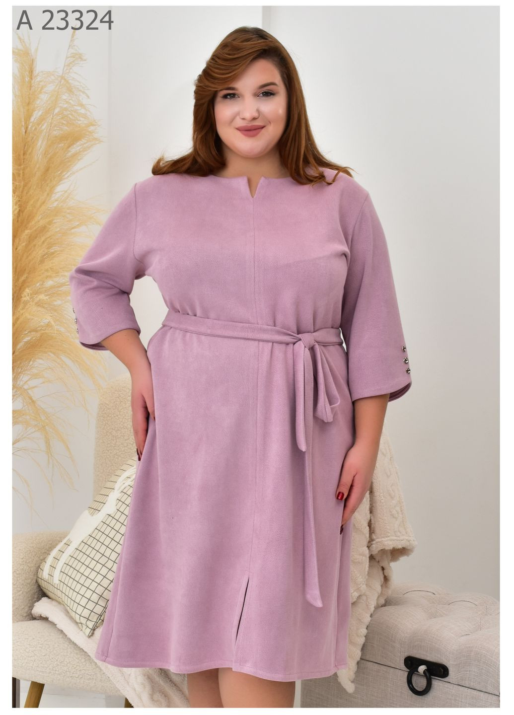 Рожева повсякденний сукня жіноча великого розміру SK однотонна