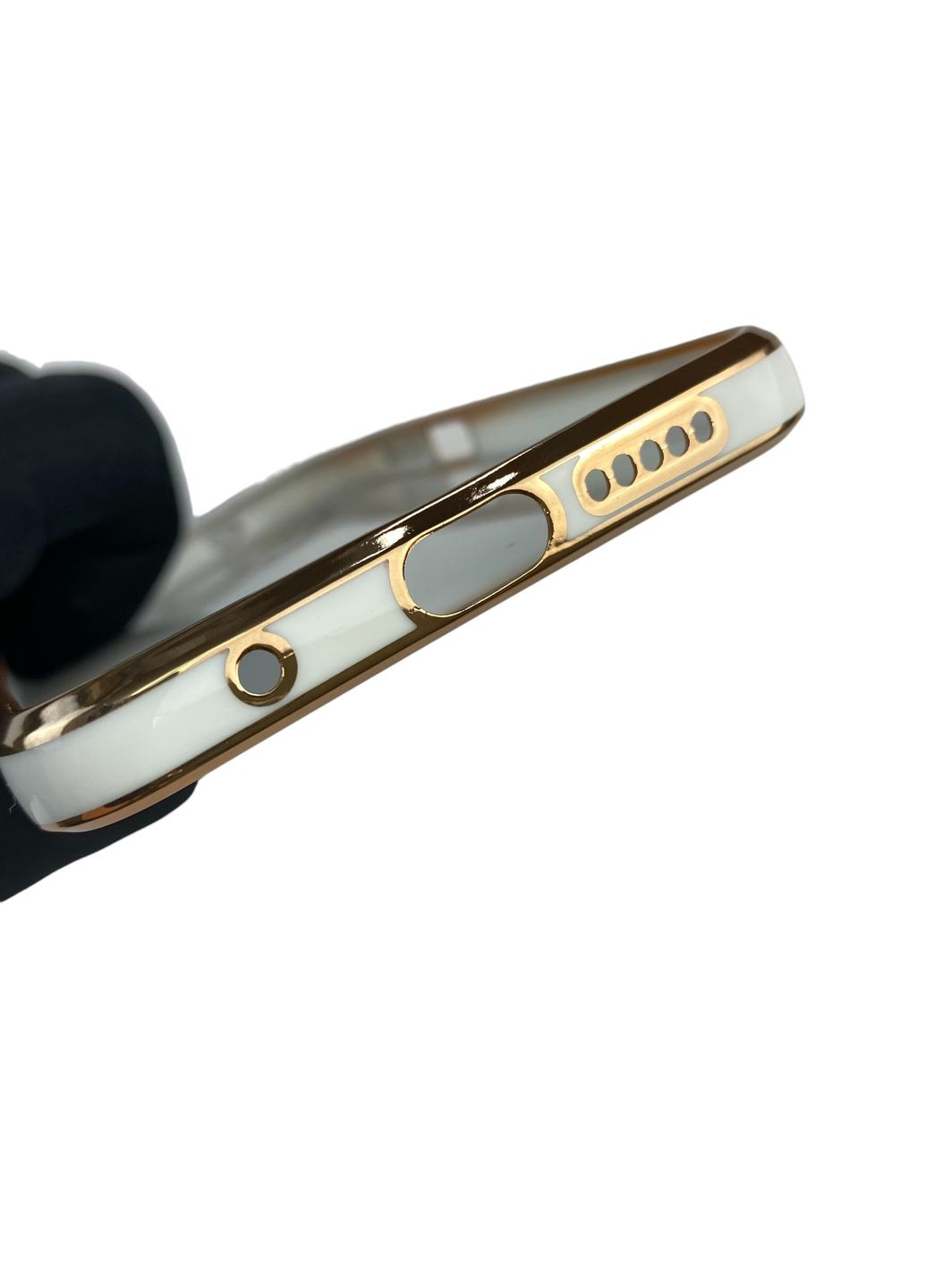 Чохол для Redmi Note 11 4G з кільцем MagSafe із золотою окантовкою на сяомі редмі нот 11 білий gs1 Xiaomi (366236523)