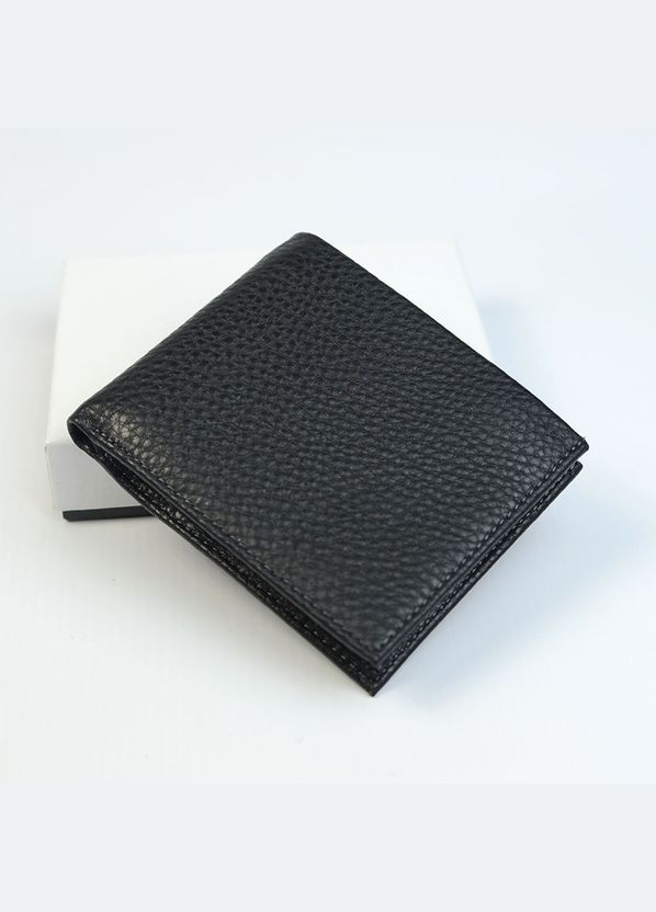 Міні гаманець чоловічий шкіряний горизонтальний маленький чорний портмоне затискач для купюр на магн No Brand (316715418)