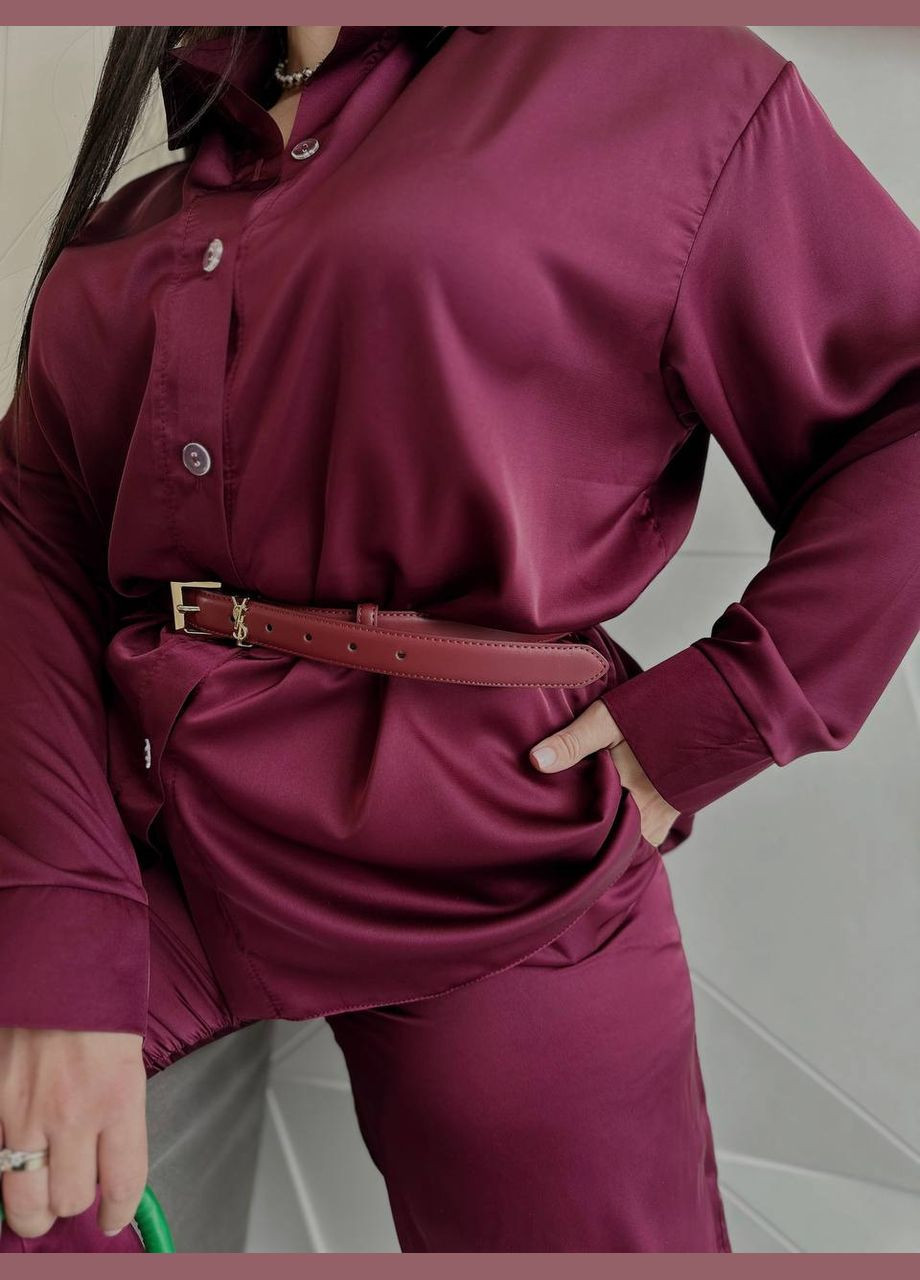 Женский костюм рубашка и брюки цвет марсал р.46/48 452011 New Trend (289477658)