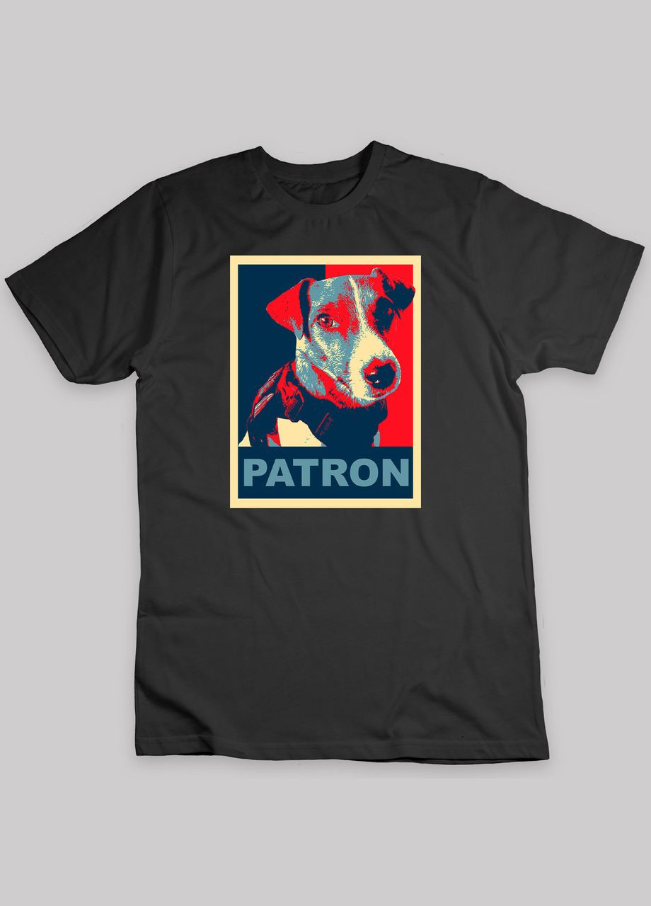 Футболка чорна з патріотичним принтом "Patron. Пес Патрон" Кавун футболка (316288118)