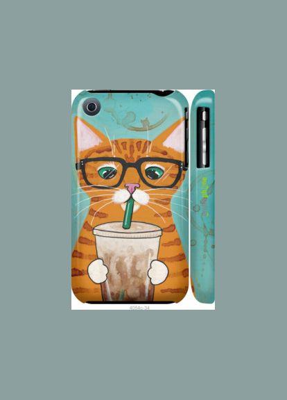 Чехол на iPhone 3Gs Зеленоглазый кот в очках "4054m-34-2448" Endorphone (362606109)