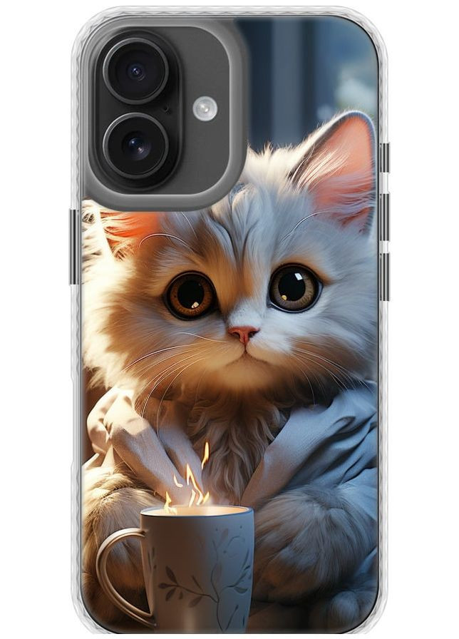 Чохол Bumper чохол 'Білий кіт' для Endorphone Apple iPhone 16 (317849014)