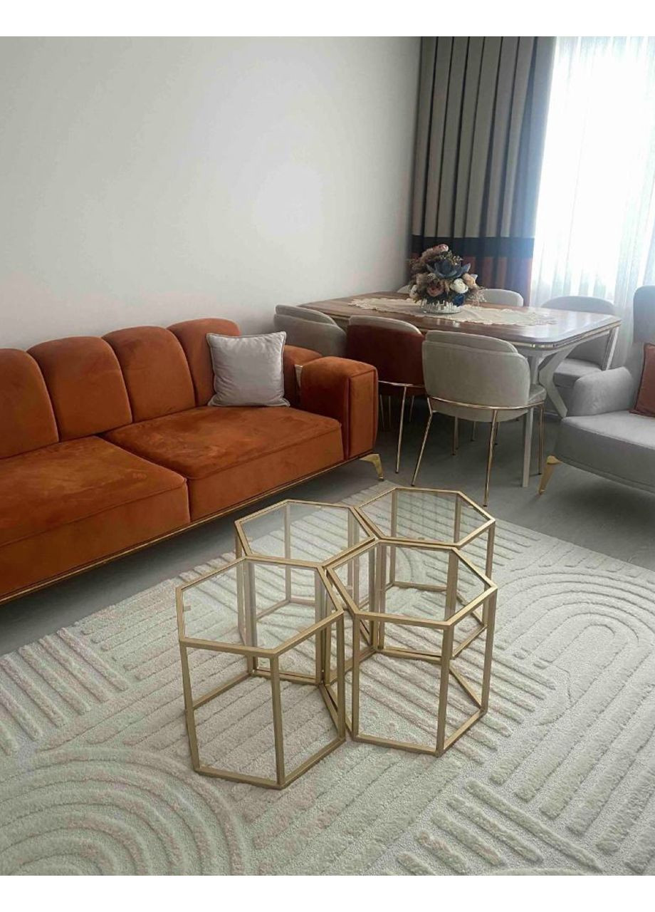 М'який килимок з об'ємними елементами Snana Vieste 02, 200х290 см. Молочний колір. Туреччина. No Brand (366293890)