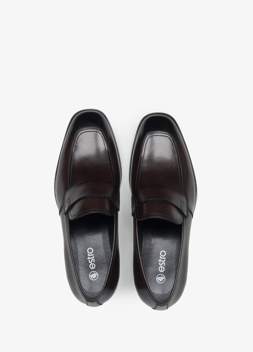 Коричневые лоферы, цвет коричневый Estro