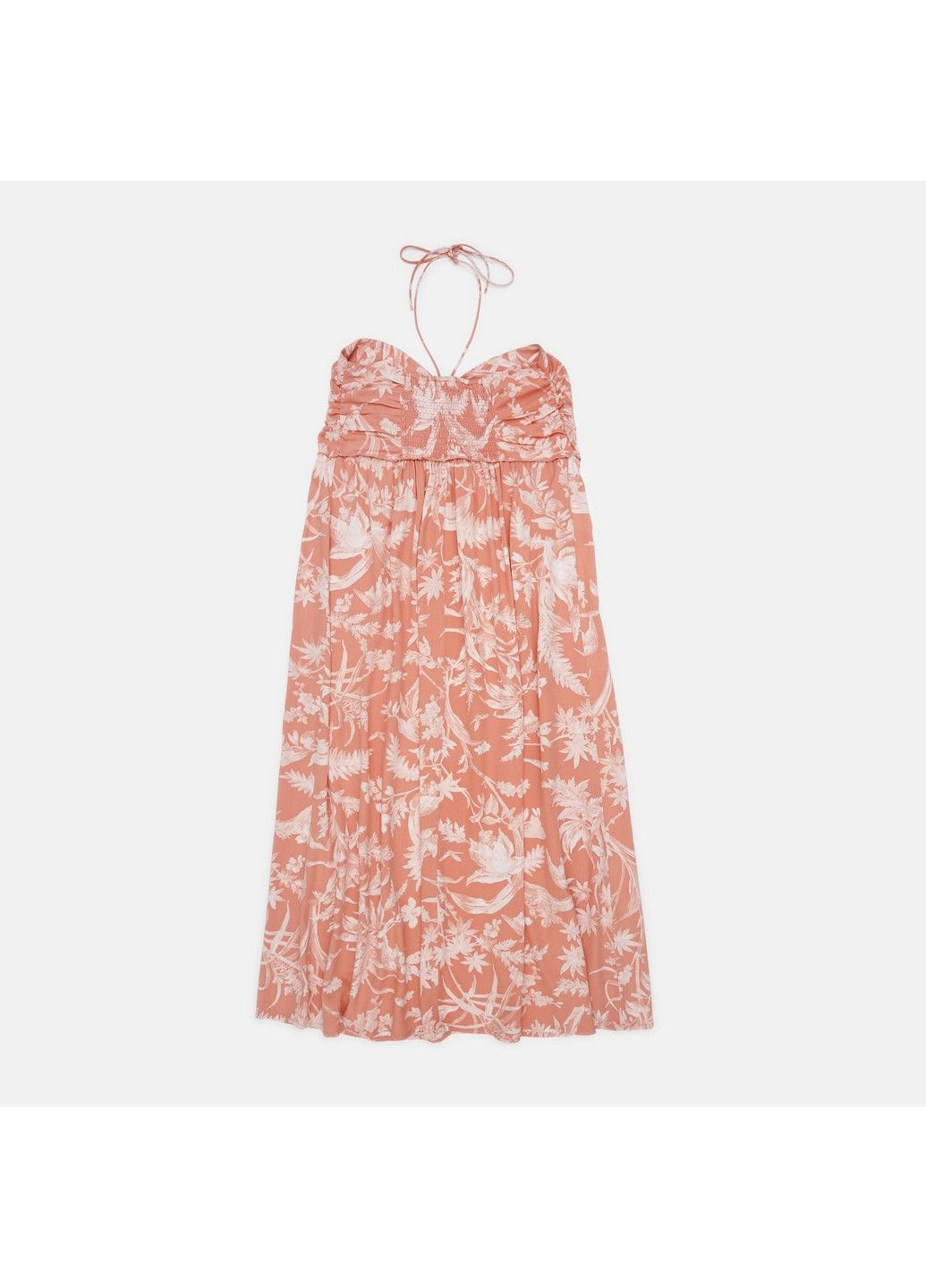 Коралловое кэжуал платье H&M с цветочным принтом