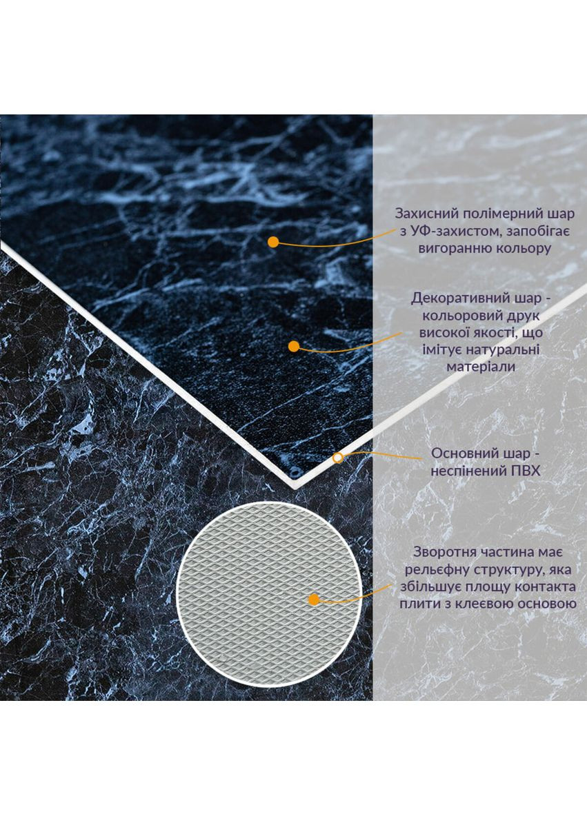 Декоративная ПВХ плита черный мрамор 600*600*3mm (S) SW-00001625 No Brand (361663998)