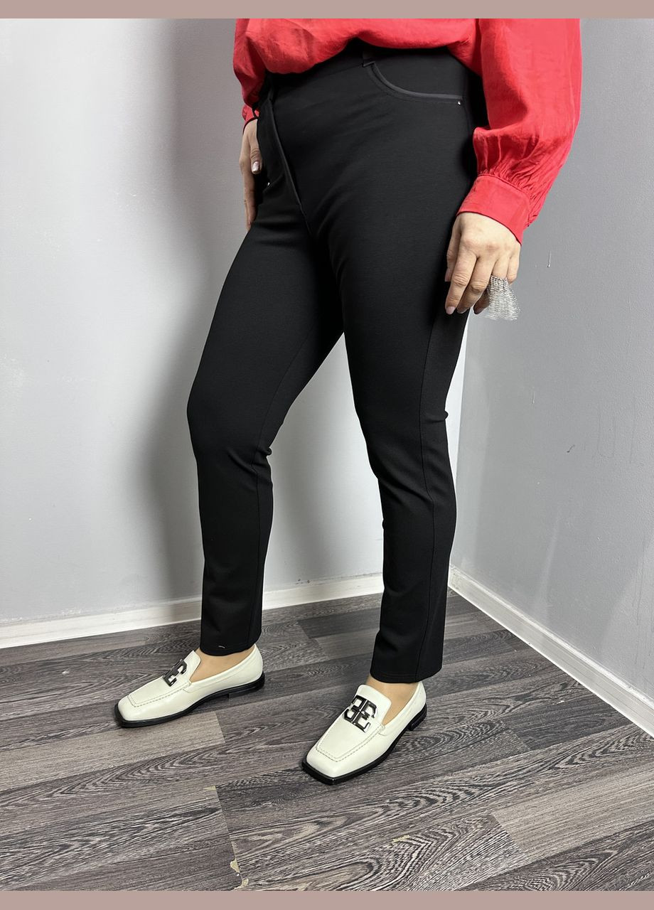 Женские классические брюки прямые черные большого размера MKJL1001-1 Modna KAZKA (277159932)