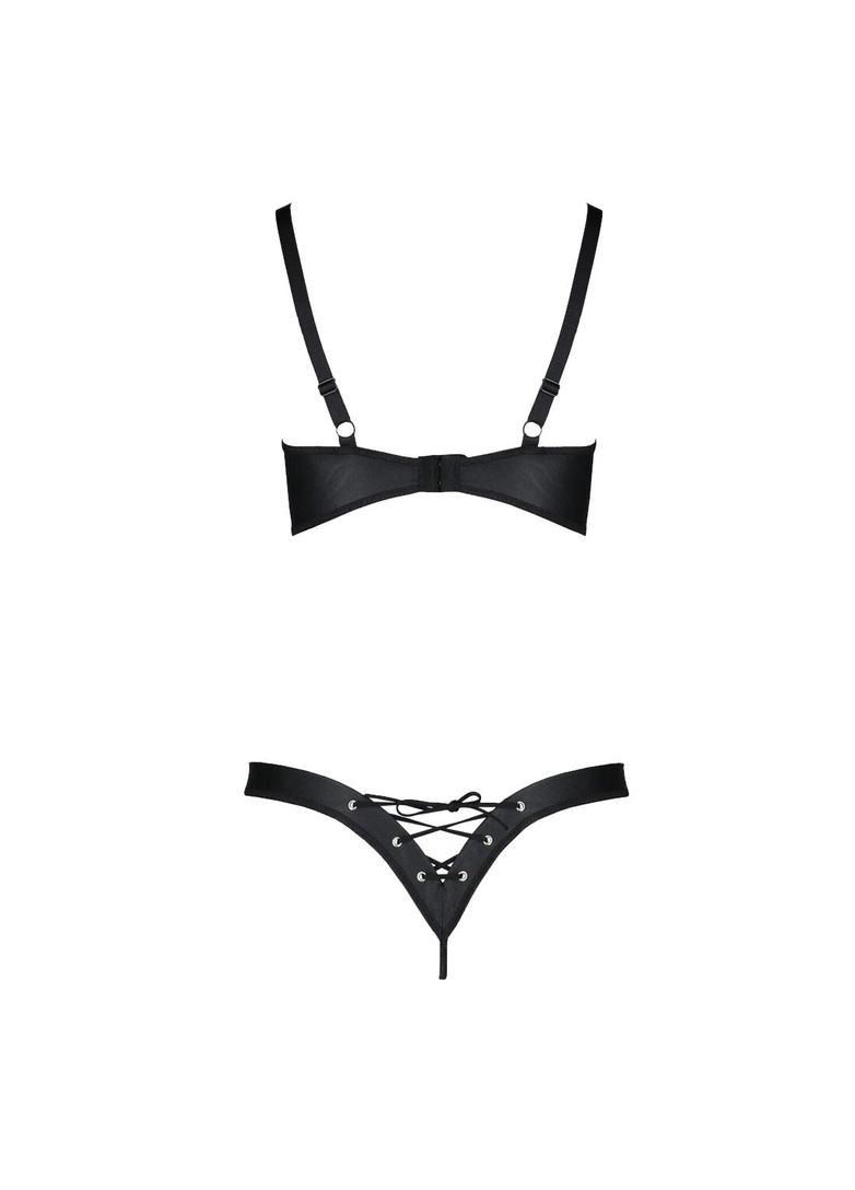 Черный демисезонный комплект из экокожи celine bikini black - cherrylove Passion