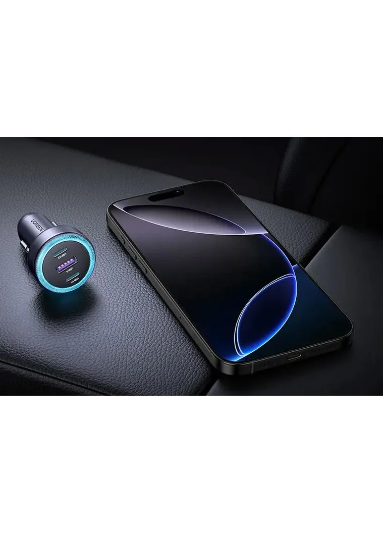 Автозарядка 3xUSB 30W (2xUSB-C + USB-A) QC 4.0 Сіра (EC307) Ugreen (382191994)