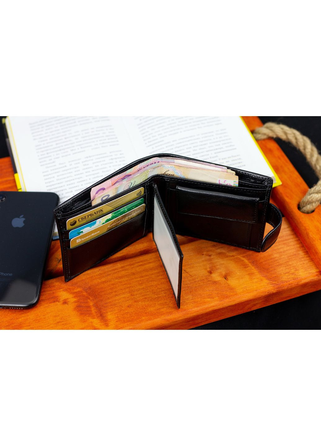 Черное классическое портмоне из натуральной кожи MC-2003Н-1 Marco Coverna (336552109)