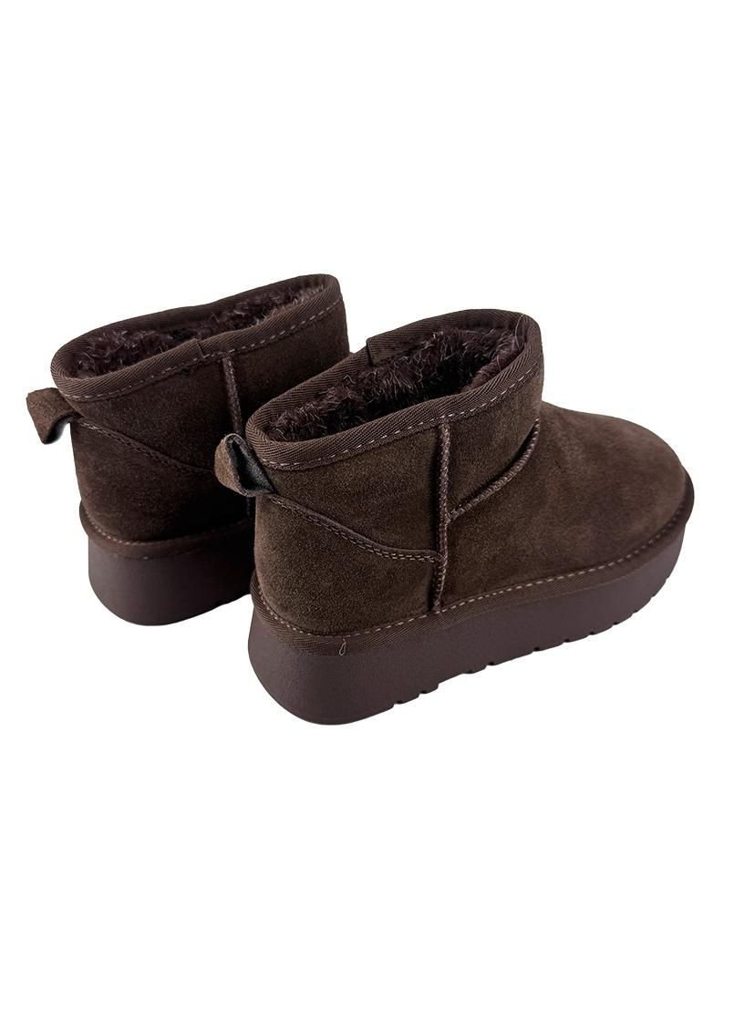 Угги женские замшевые на платформе шоколадные 205-7 No Brand (357226958)