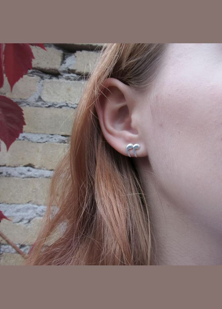 Срібні сережки пусети гвоздики "Лапки" No Brand (350667341)