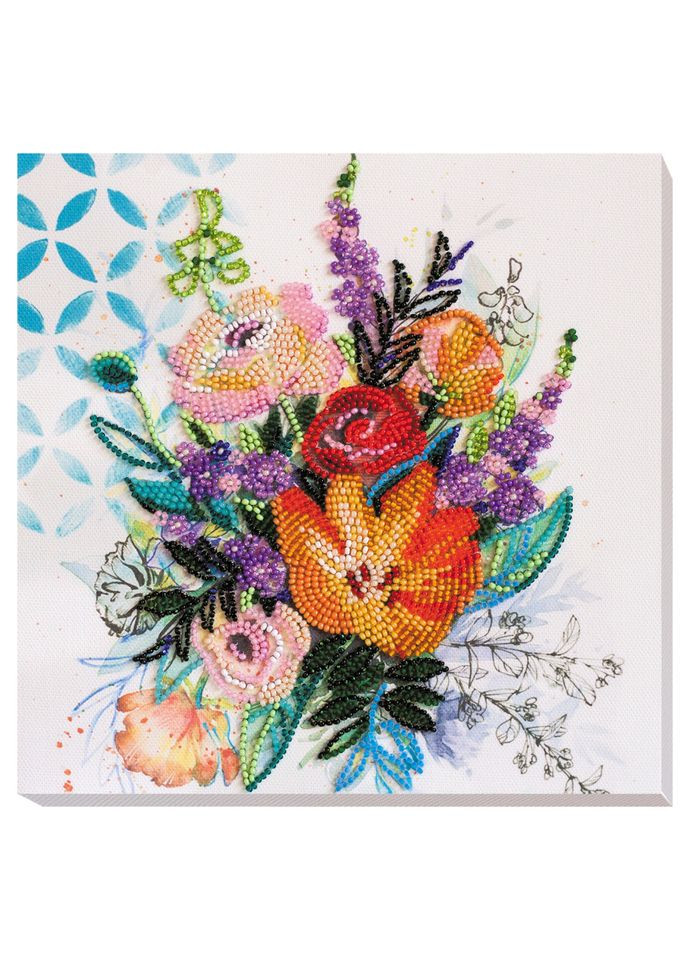 Набір-міді для вишивання бісером "Квіткова феєрія" AMB-067 20х20 см Abris Art (336330807)