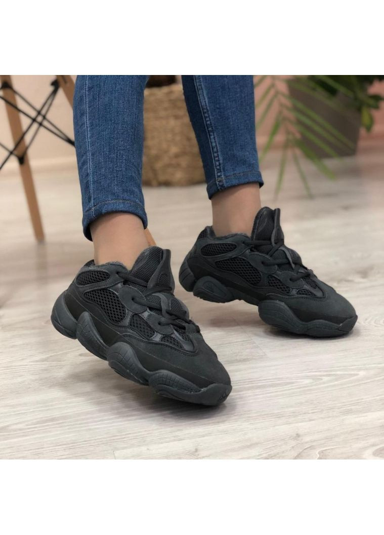 КРОССОВКИ ЖЕНСКИЕ ADIDAS YEEZY BOOST 500 BLACK 5 АДИДАС ИЗИ БУСТ No Brand чёрные зима (367169772)