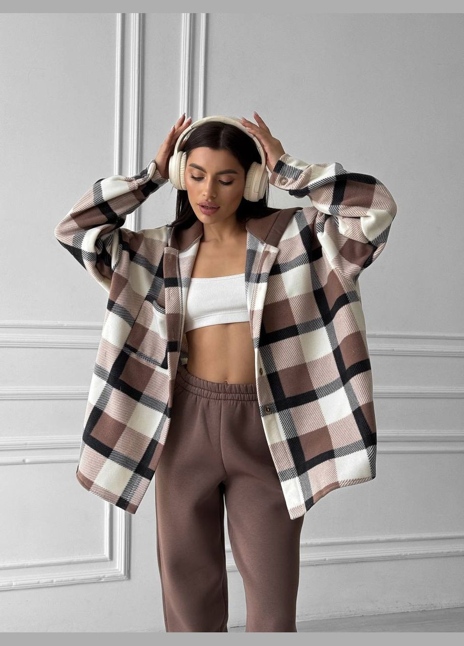 Якісний костюм двійка з турецької тринитки на флісі, костюм в універсальному розмірі (сорочка в клітку+штани) No Brand 632-2 (306518965)