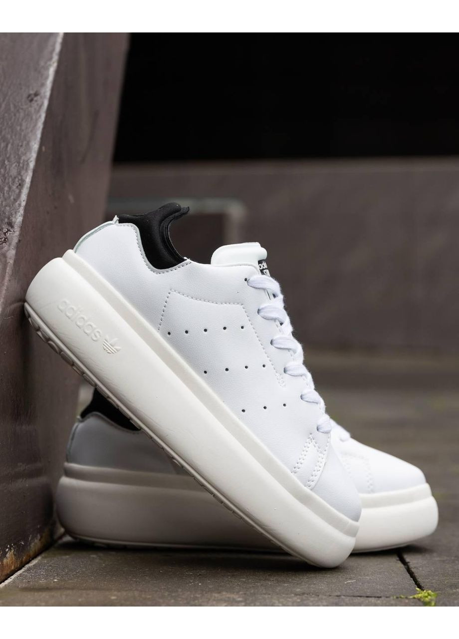 КРОССОВКИ ЖЕНСКИЕ ADIDAS STAN SMITH PF WHITE BLACK АДИДАС No Brand чёрные демисезоны (367177126)