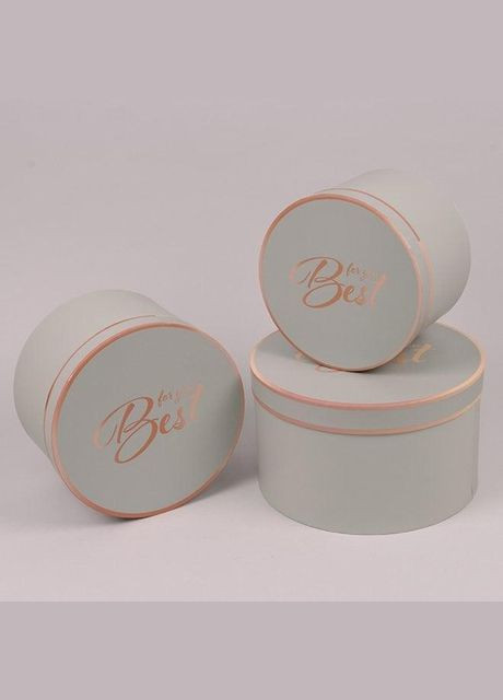 Комплект серых коробок для цветов 3 шт. 39886 Flora (311201182)