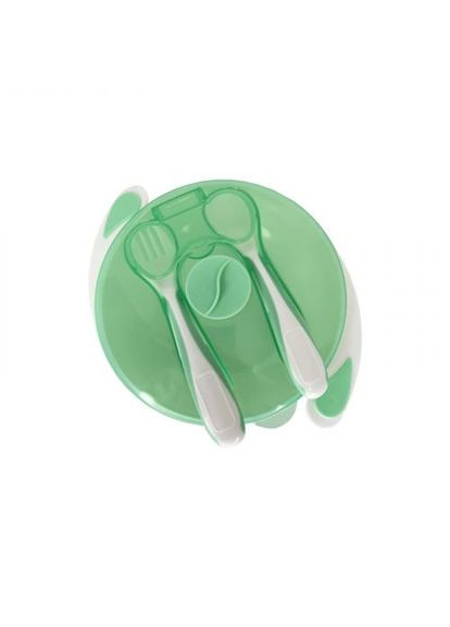 Тарілка на присосці з ложкою та виделкою (МʼЯТНА) mumlove (371683707)