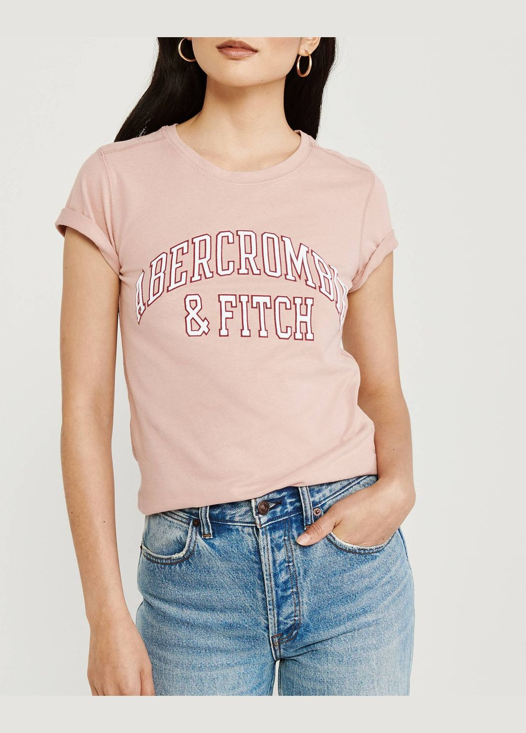 Светло-розовая летняя футболка af6220w Abercrombie & Fitch