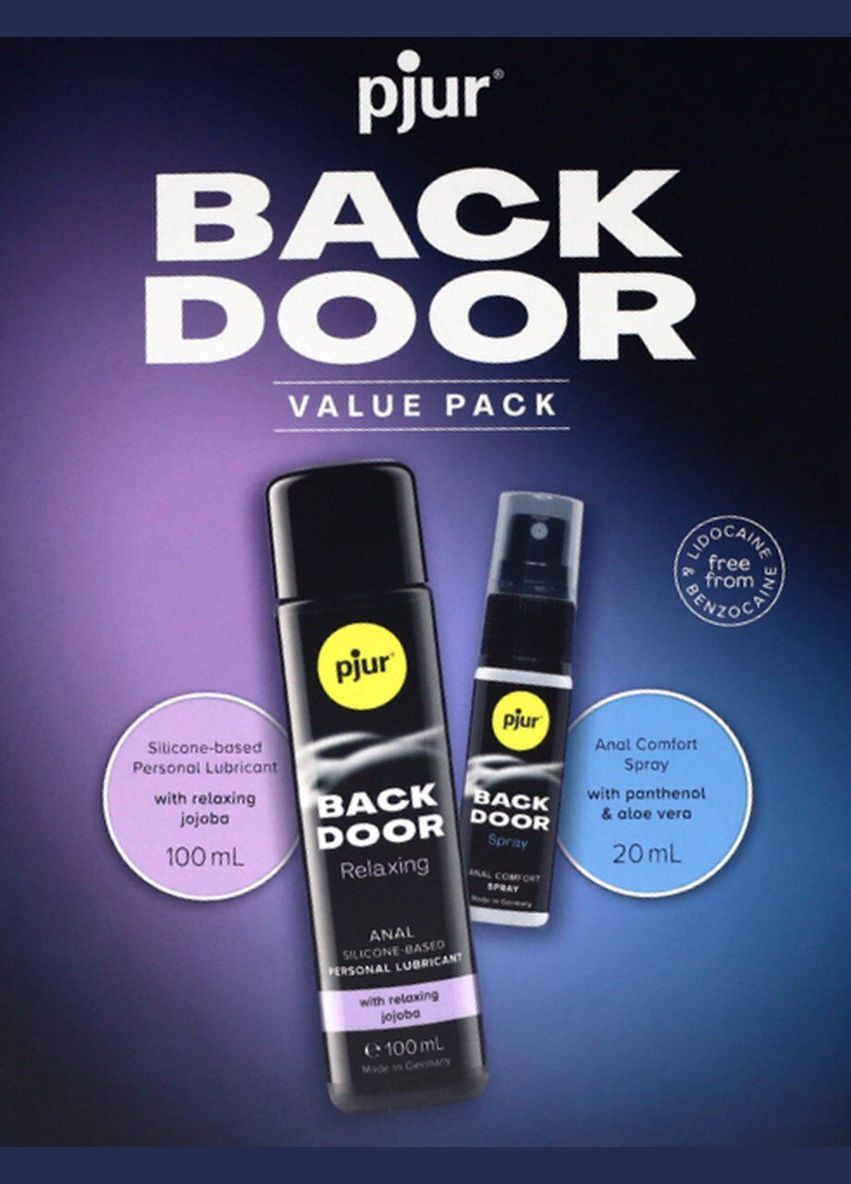 Подарунковий набор BACK DOOR Value Pack: силіконова змазка 100 мл та розслаблювальний спрей 20 - CherryLove Pjur (330619807)